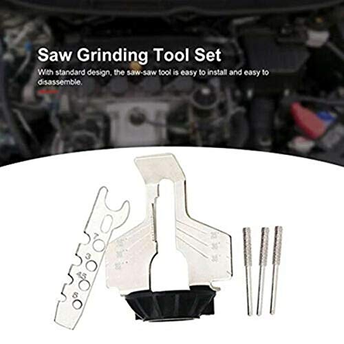 Professional Chainsaw Sharpening Kit - Grinding Tool & Power Drill Hand Sharpener for Garden & Woodworking - ALI88 (Silver) - Perfect for Chainsaw Maintenance, DIY Projects & Outdoor Landscaping