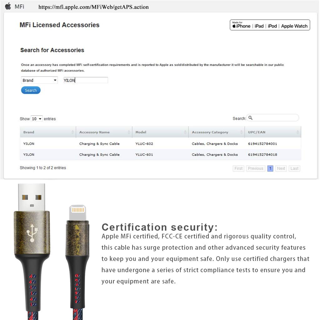 MFi Certified Lightning Cable 3.3ft - Fast Charging USB Cable for iPhone 12/11/X/8 & More - Durable iPhone Charger Cord for Home, Office & Travel (Cowboy Style)