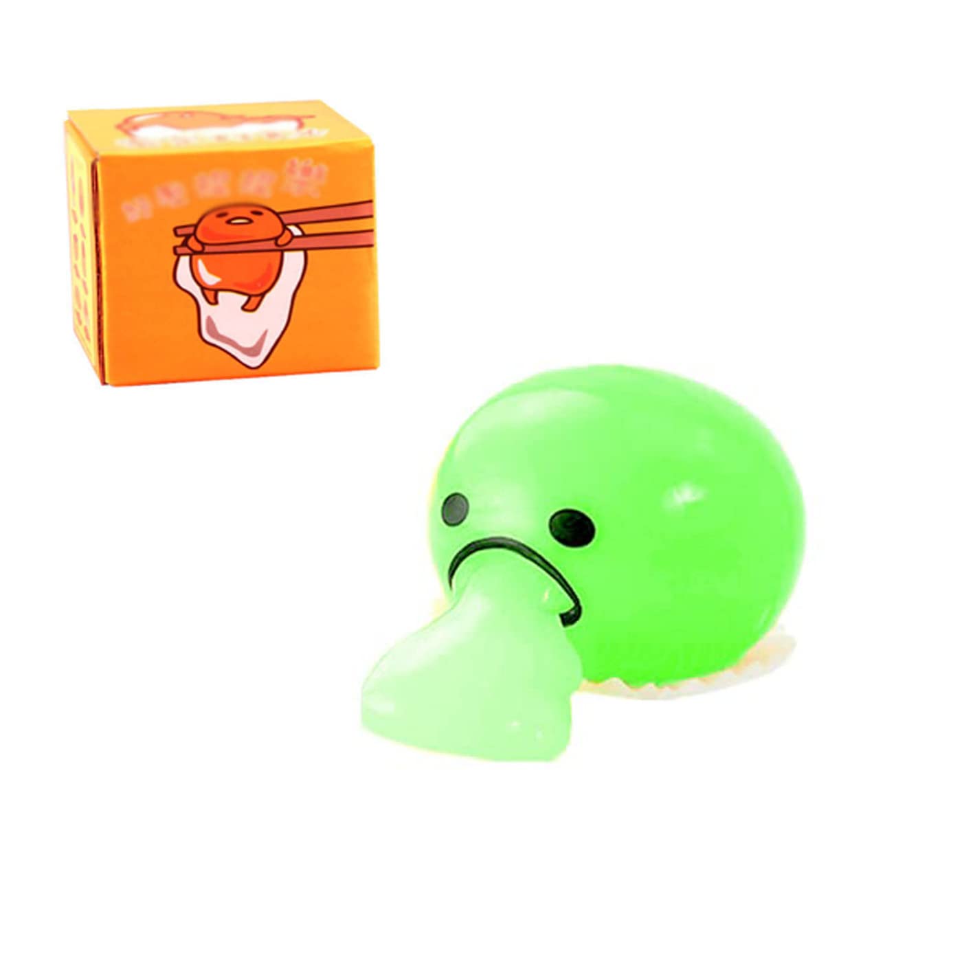 Fun Slime Balls & Vomiting Egg Toys - Stress Relief Squeeze Toys for Kids, Tricky Fidget Play Set (4 Colors) - Perfect for Birthday Gifts, Party Favors & Sensory Play (Green)