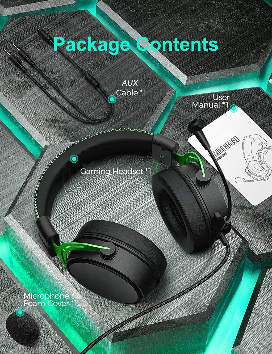 BH439 7.1 Surround Sound Gaming Headset with Noise-Canceling Microphone for PC - Perfect for FPS, MMO & Streaming Games