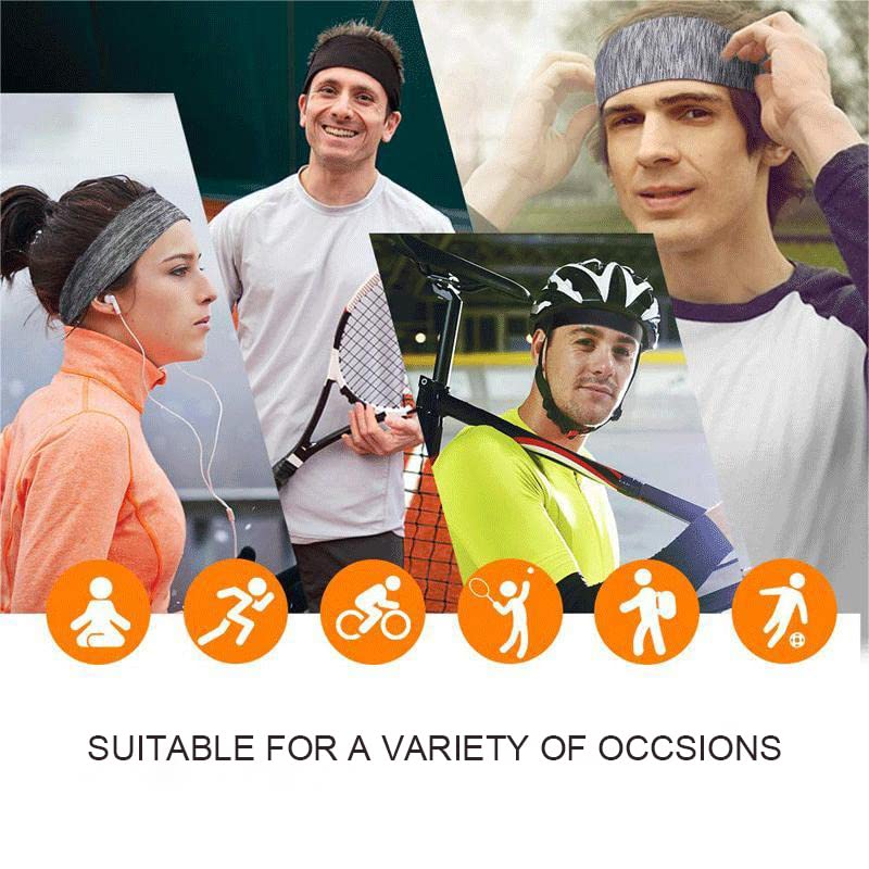 4 Pack Unisex Workout Headbands - Sweat Wicking Stretchy Sports Headbands for Running, Basketball, Yoga & Exercise - Breathable Hairbands for Men & Women - Perfect for Gym, Fitness & Active Lifestyles