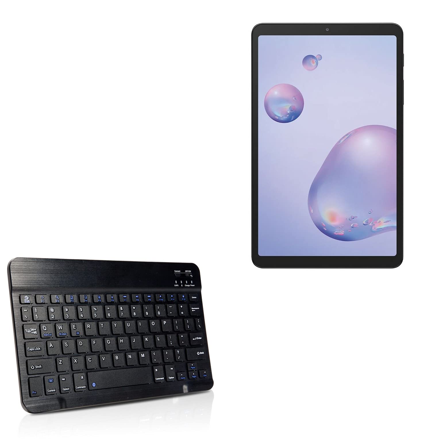BoxWave SlimKeys Bluetooth Keyboard for Samsung Galaxy Tab A 8.4 (2020) - Ultra Thin Portable Keyboard with Chiclet-Style Keys in Jet Black - Perfect for Travel, Office & Home Use