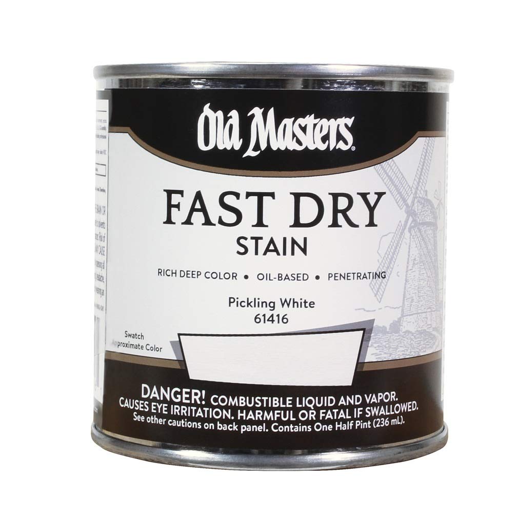 Old Masters Stain OB Fast Dry Pickling WHT 61416 - Premium Wood Stain for Furniture, Cabinets & DIY Projects - Quick-Drying, Durable Finish for Indoor & Outdoor Use