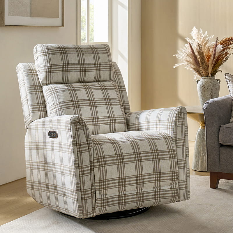 Alois Swivel Rocker Recliner Chair with Adjustable Headrest - Comfortable Living Room Furniture for Relaxing, Reading & Watching TV