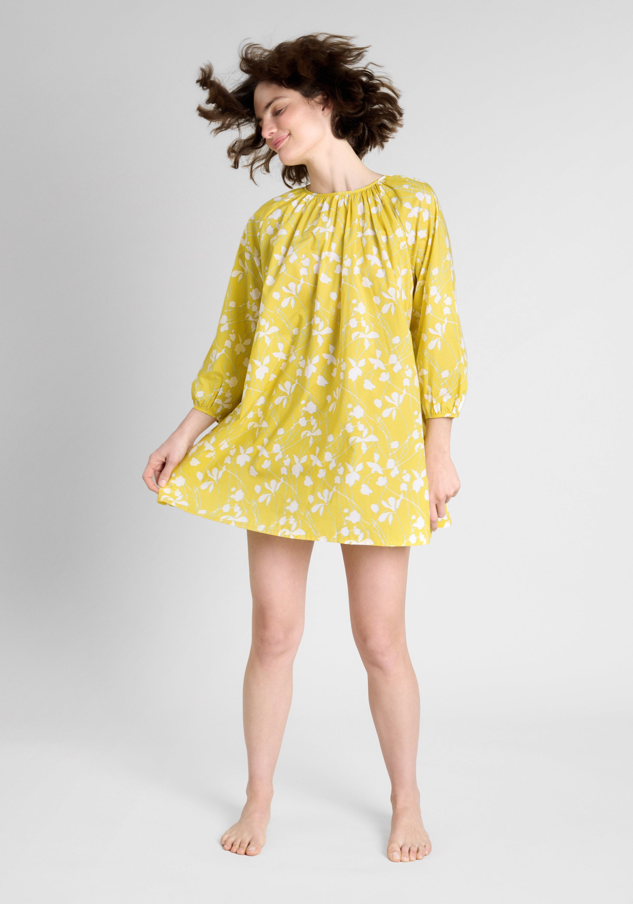 Lily Night Dress in Sunshine Floral - Soft & Comfortable Sleepwear for Women - Perfect for Summer Nights, Lounging & Relaxation at Home