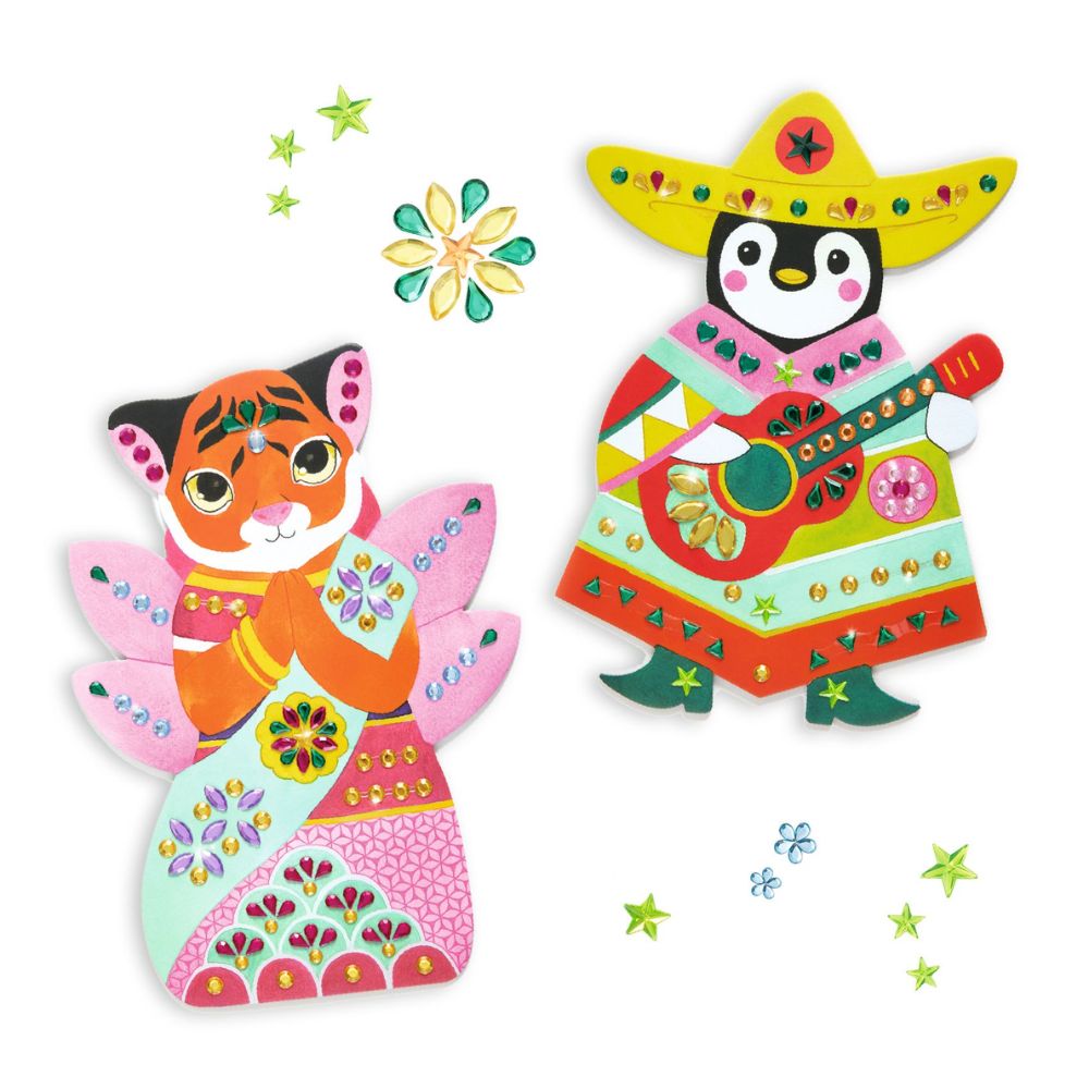 DJECO Create with Stickers Rhinestones - DIY Art & Craft Kit for Kids - Perfect for Scrapbooking, Card Making & Home Decor