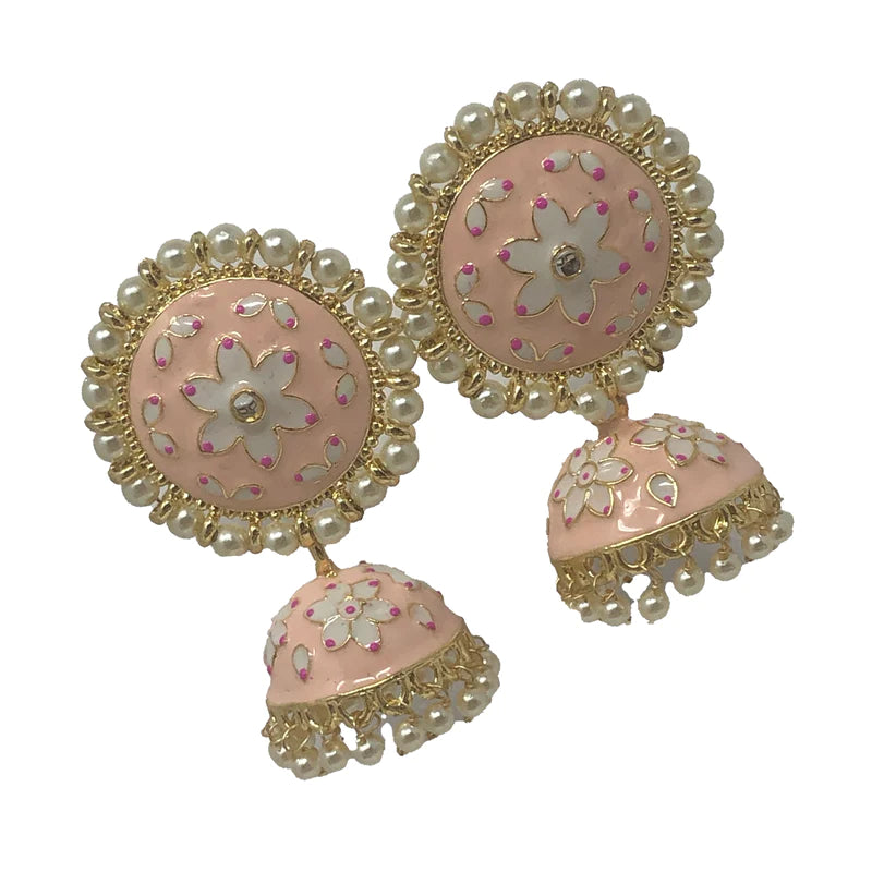 Exquisite White Floral Jhumka Earrings for Women | Traditional Indian Designer Studs | Perfect for Weddings, Parties & Ethnic Outfits