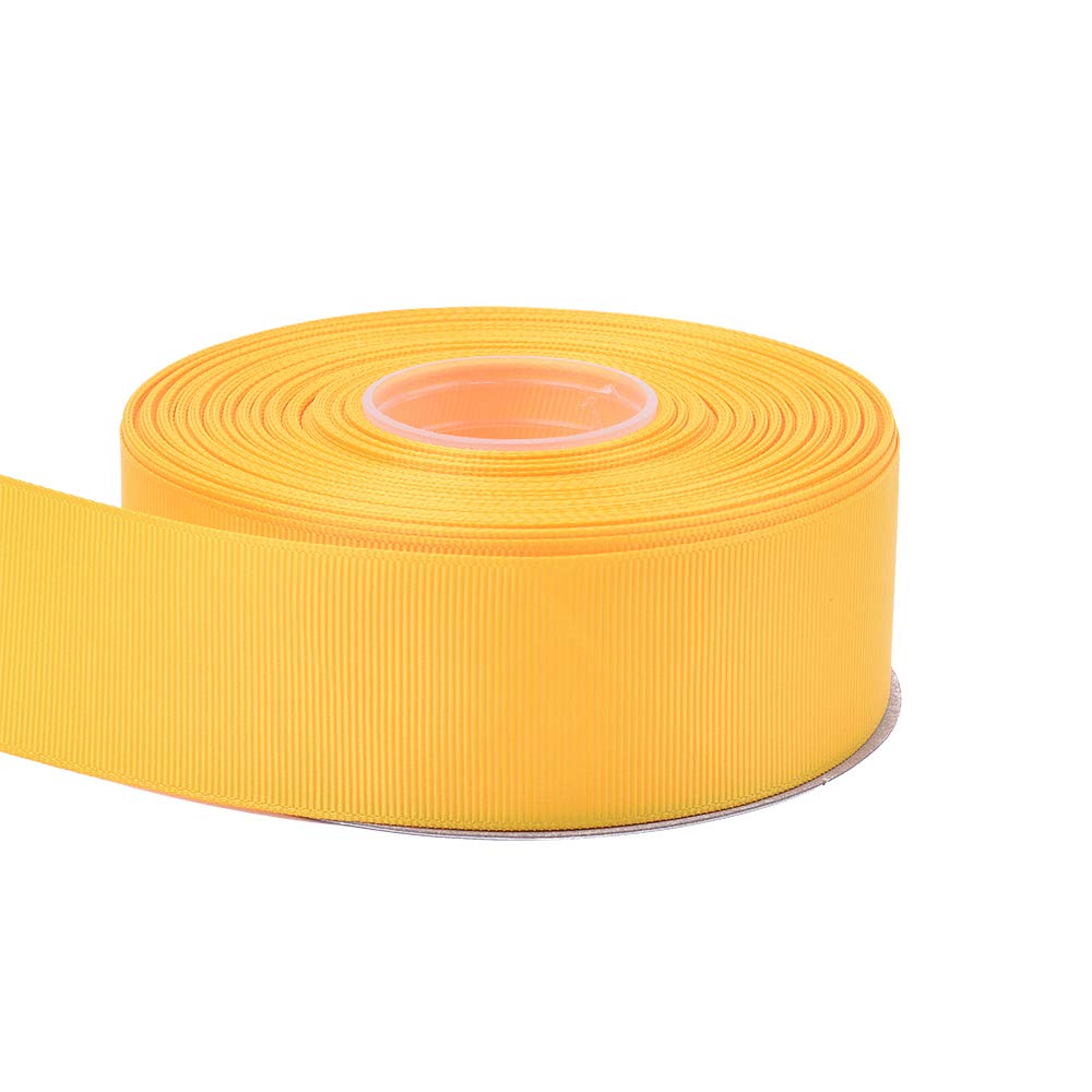 1 1/2 Inch Maize Yellow Grosgrain Ribbon - 25 Yards Per Roll for DIY Crafts, Bow Making, Wreaths, Gift Wrapping, Hair Accessories & Wedding Decorations - Perfect for Party Favors, Scrapbooking & Home Decor Projects