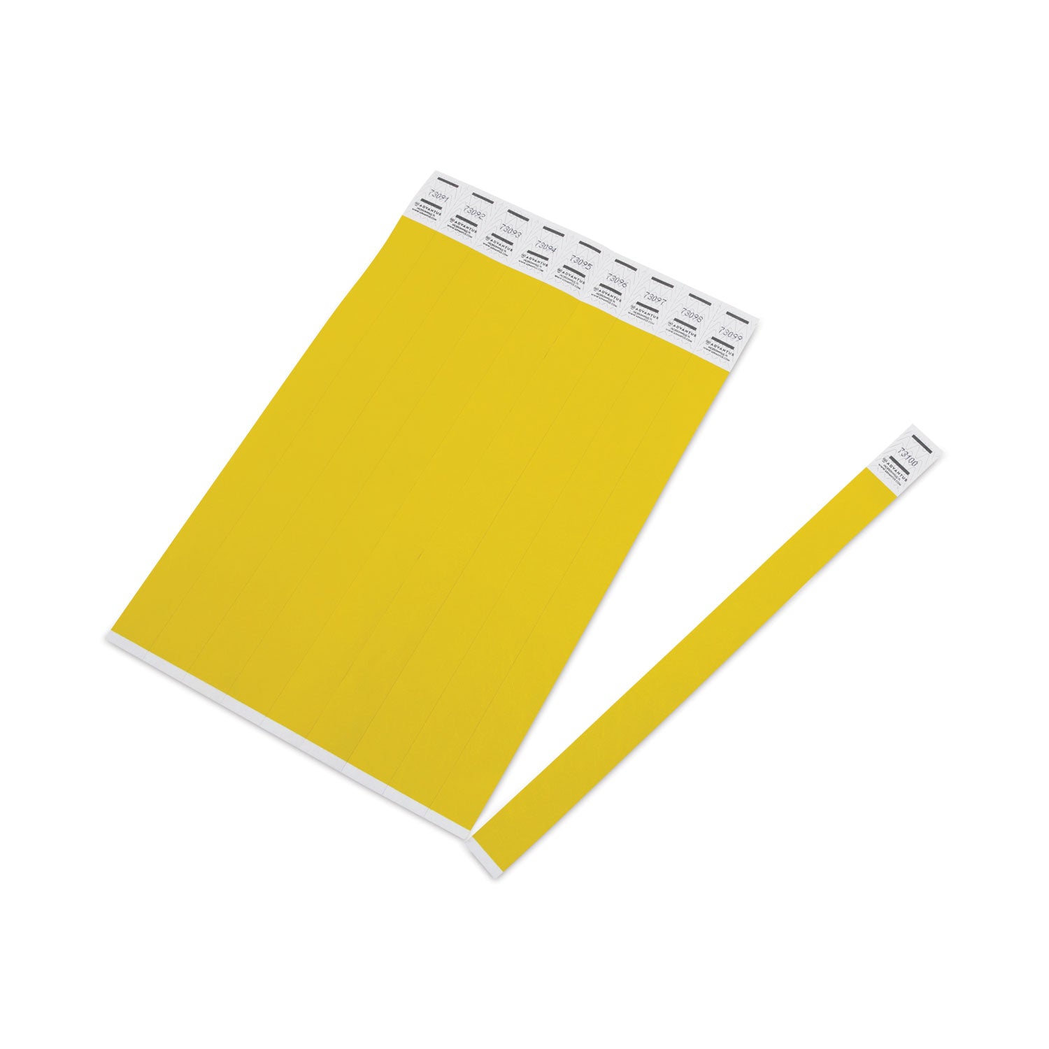 Advantus Numbered Wristbands for Crowd Control - Sequential Yellow Wristbands 10 x 0.75 Inches (Pack of 100) - Perfect for Events, Festivals, and VIP Access Management