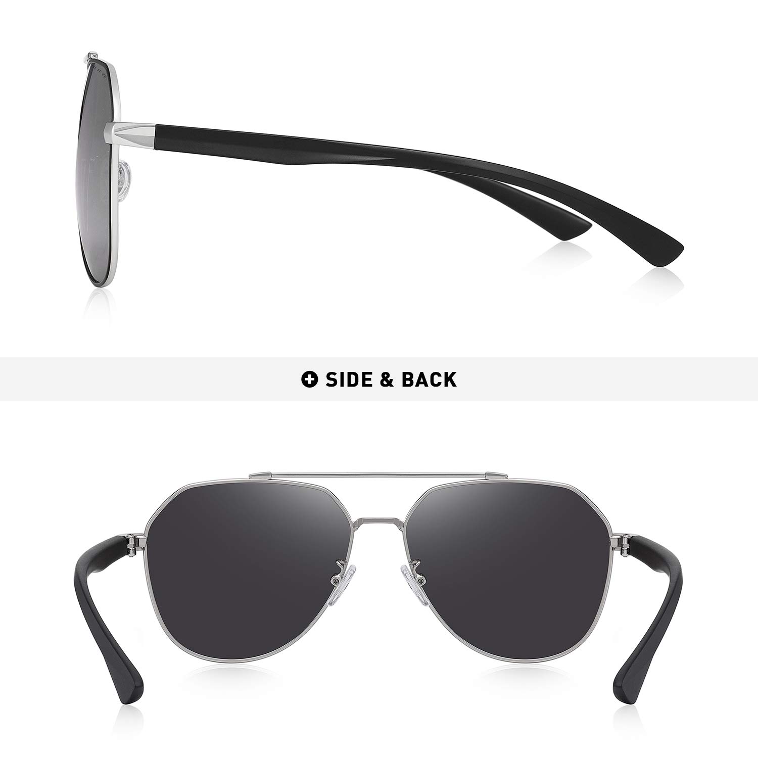 Polarized Sunglasses for Men - UV 400 Protection Fishing Sunglasses with Metal Frame & TR Legs - Perfect for Outdoor Sports, Driving, and Beach Activities