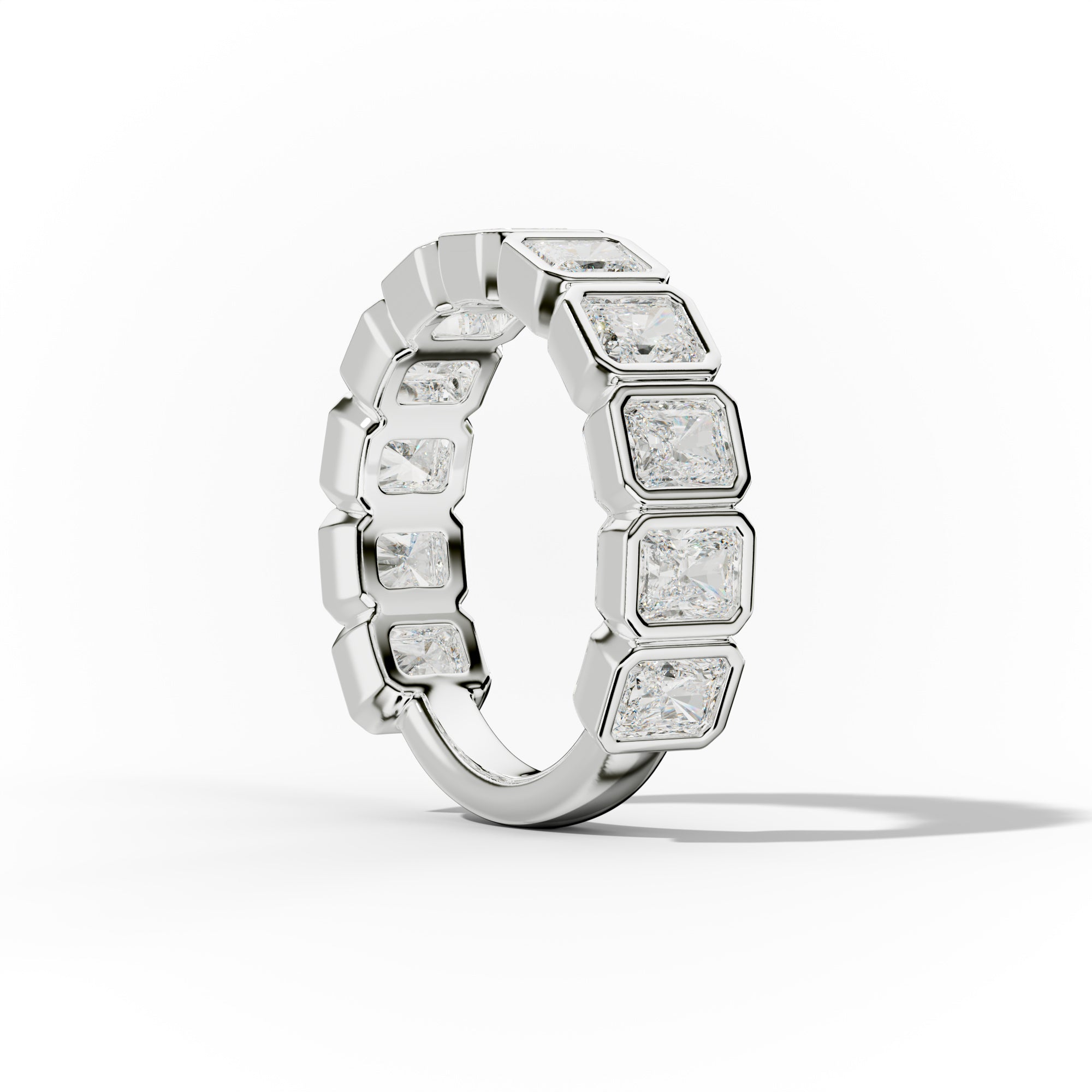 3.0 Carat Bezel Set Radiant Cut Diamond Anniversary Band for Women - Elegant Wedding Ring, Promise Ring & Gift for Her - Perfect for Anniversaries, Engagements & Special Occasions