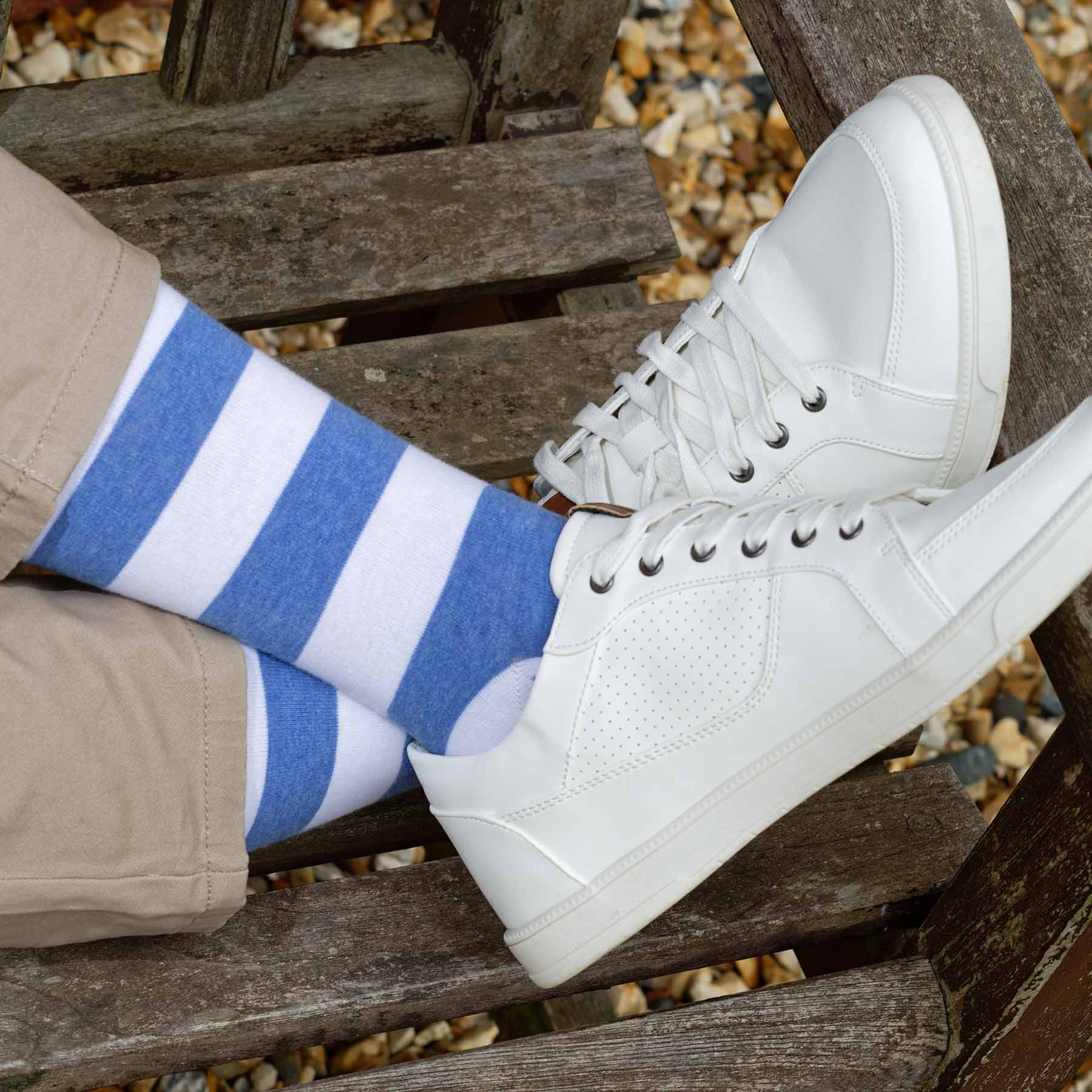 Equilibrium Men's Organic Cotton Socks - Soft Breathable Blue Crew Socks for Running, Hiking & Everyday Comfort | Eco-Friendly Casual & Athletic Socks for Men