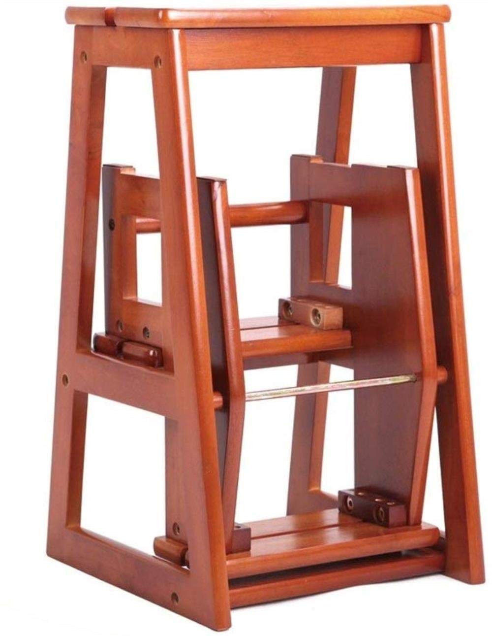 3-Step Foldable Wooden Step Stool for Home, Library, and Kitchen - Multifunctional Ladder Stool with Non-Slip Surface - Perfect for Reaching High Shelves, Organizing, and Home Decor