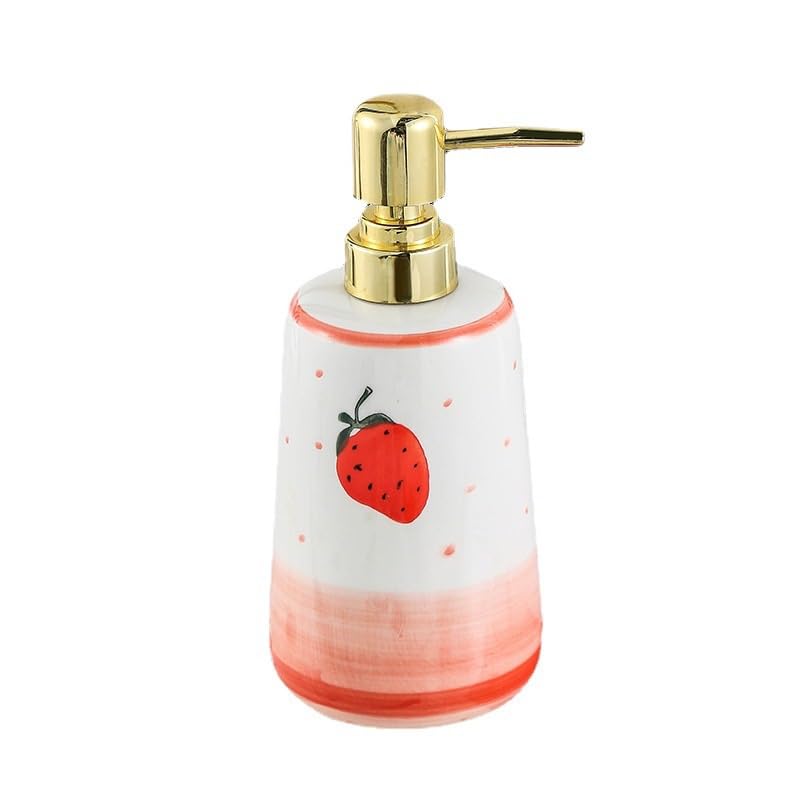 Ceramic Press Lotion Bottle Set - Empty Travel Shampoo Dispenser Bottles for Home & Travel Use | Perfect for Toiletries, Cosmetics & Skincare Products