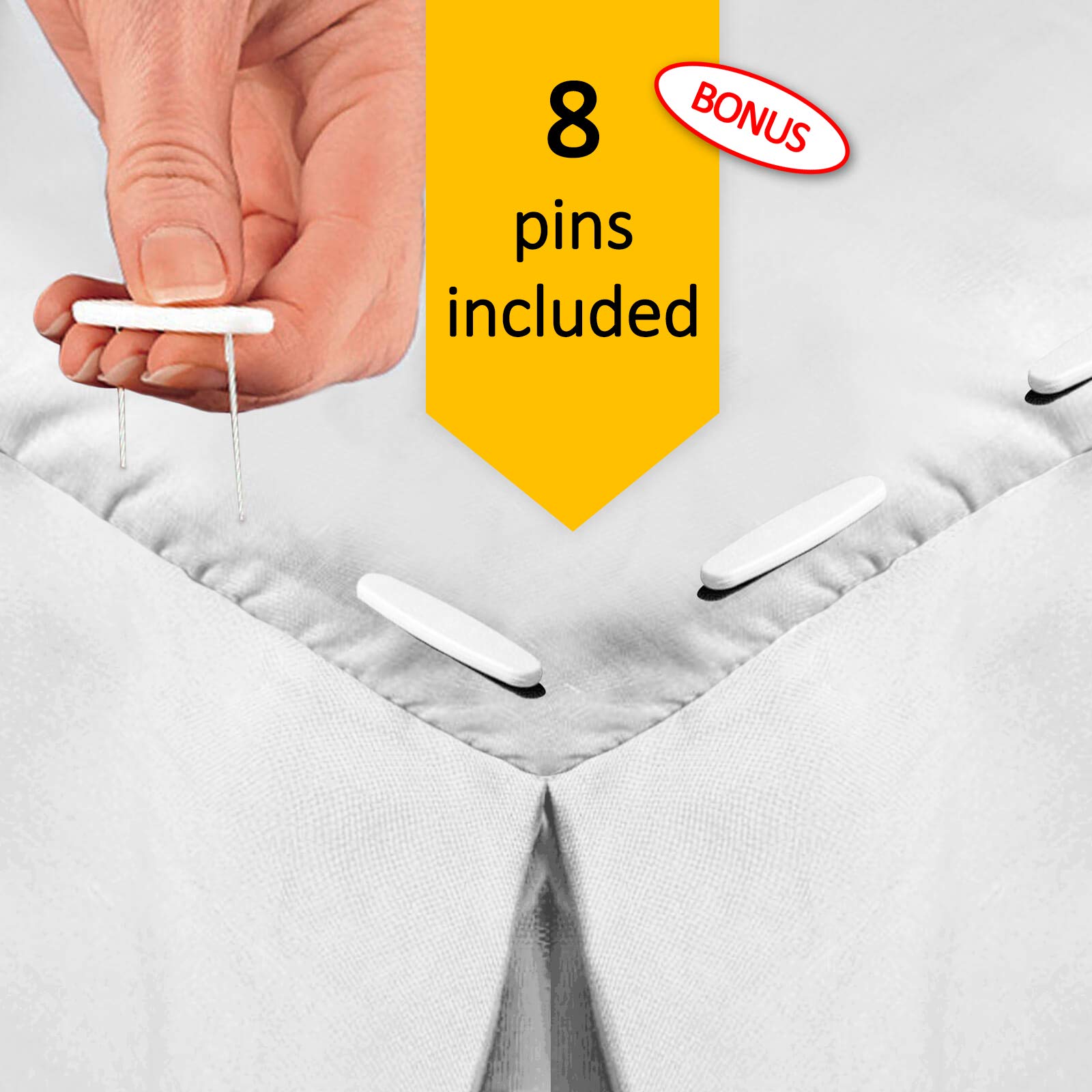 Clara Clark Pleated Bed Skirt 14 Inch Tailored Drop - Premium Microfiber Dust Ruffle with 8 Pins - King Size Bed Skirt in Blue Heaven - Perfect for Master Bedrooms & Guest Rooms