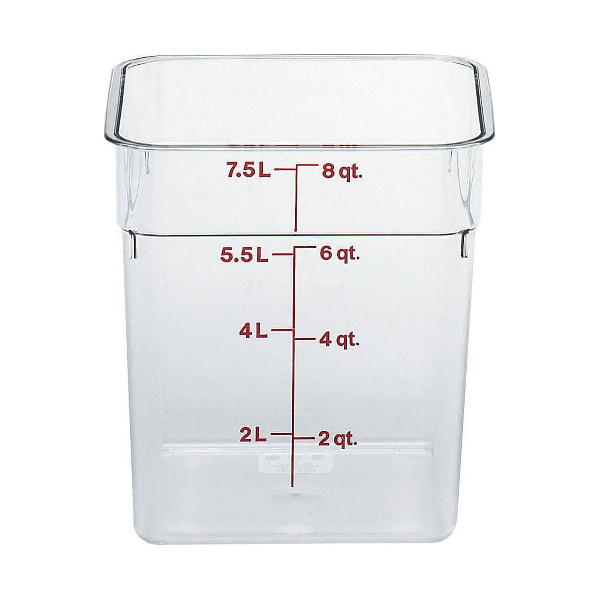 Cambro 8SFSCW135 CamSquare 8 qt Clear Camwear Food Storage Container - BPA-Free, Stackable, Commercial Kitchen & Meal Prep Essentials for Restaurants, Catering & Home Use