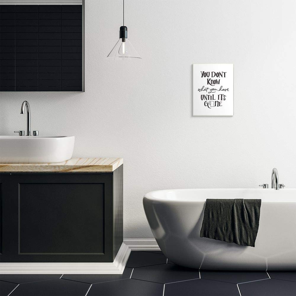 Stupell Industries 'Until It's Gone' Toilet Paper Wall Art - 10x15 Inch White Bathroom Decor - Funny Home Sign for Powder Room, Guest Bath & Apartment Living
