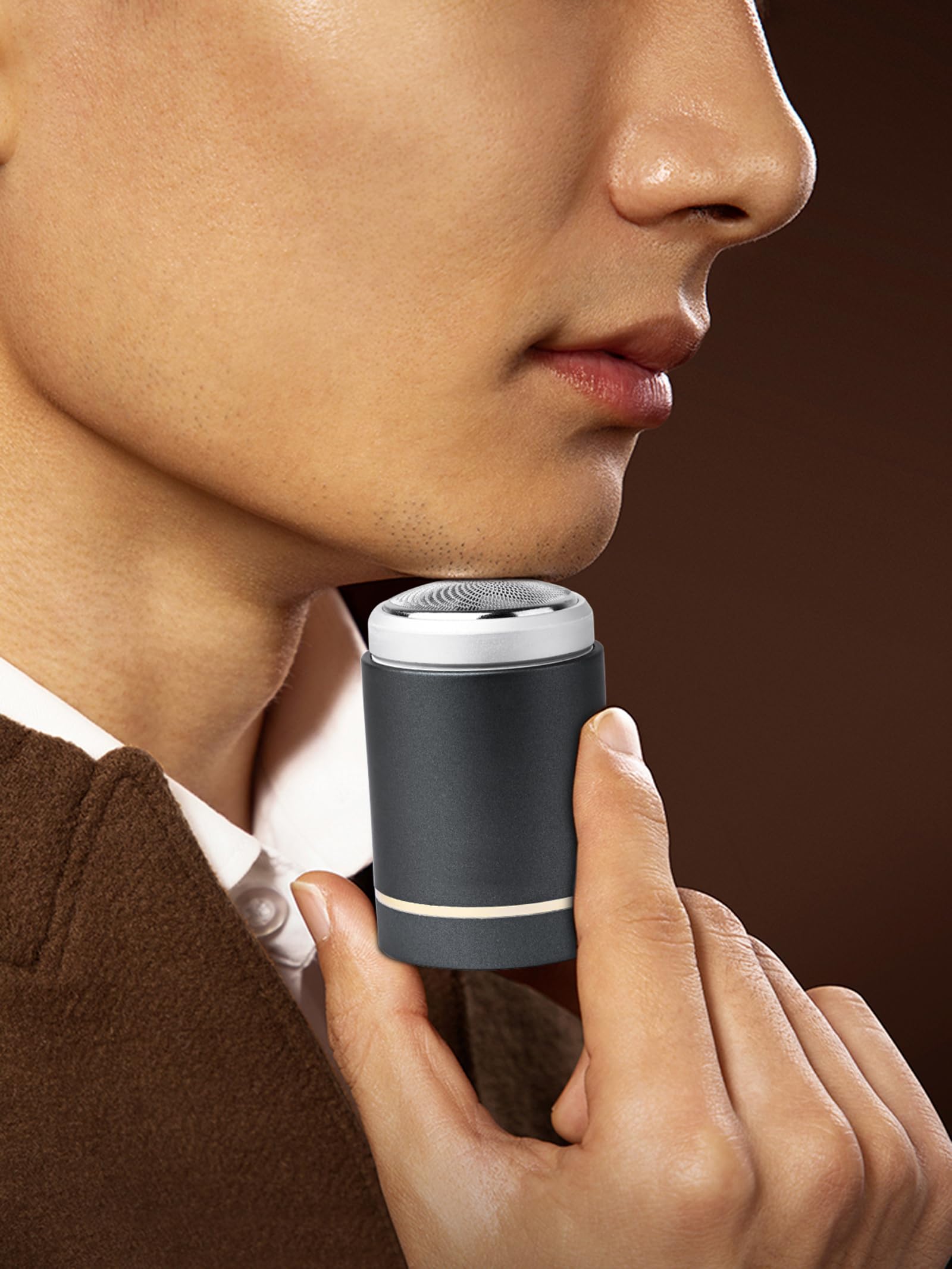 Mini Electric Shaver for Men - USB C Rechargeable Travel Shaver, Waterproof Pocket Size Electric Razor Trimmer for Face & Body (Gray) - Perfect for Business Trips, Gym & On-the-Go Grooming