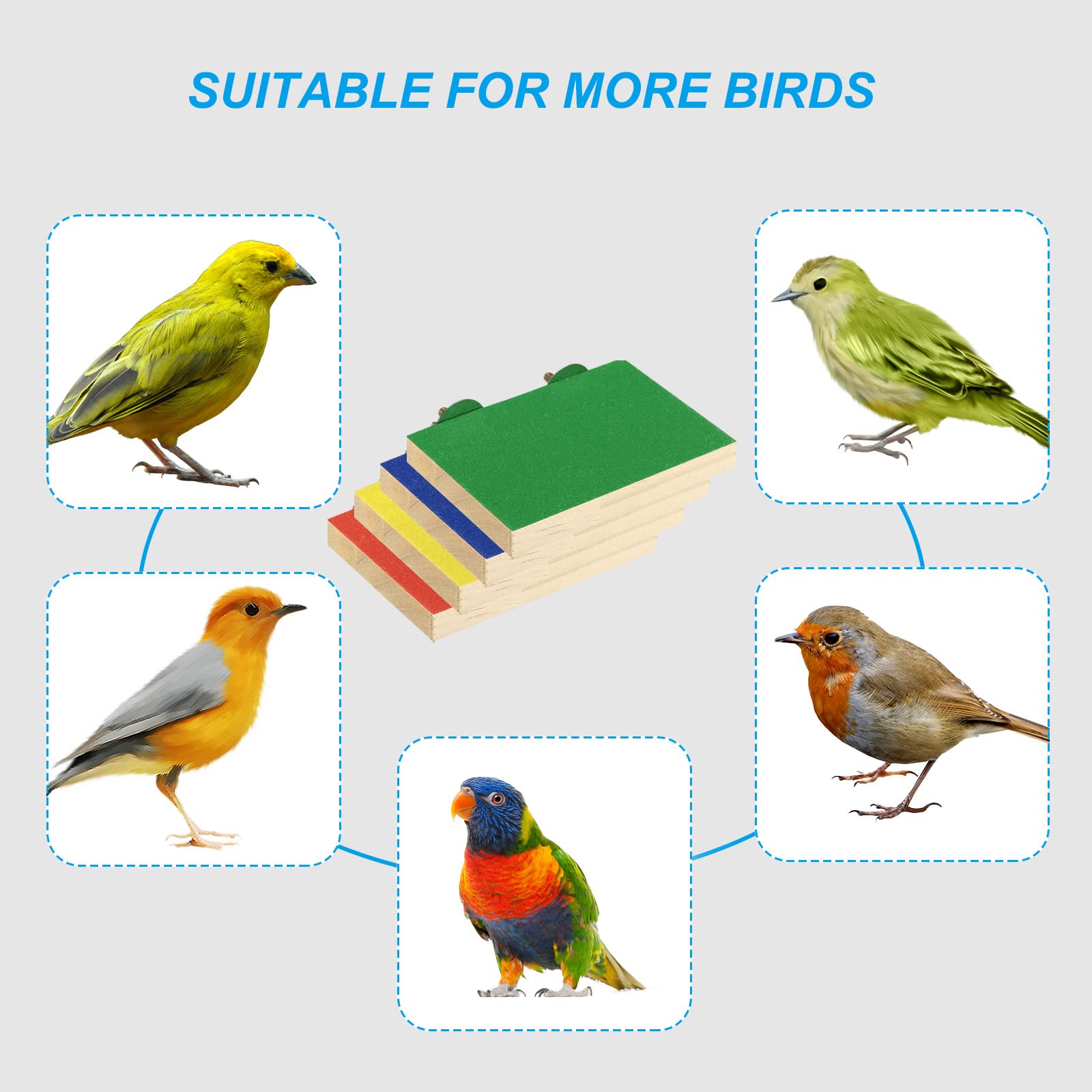 2 Pack PATIKIL Bird Perch Stand Platform - Natural Paw Grinding & Play Area for Parakeets, Cockatiels & Small Birds - Cage Accessory for Cleaning & Exercise (Yellow) - Perfect for Bird Cages, Play Gyms & Training Stations