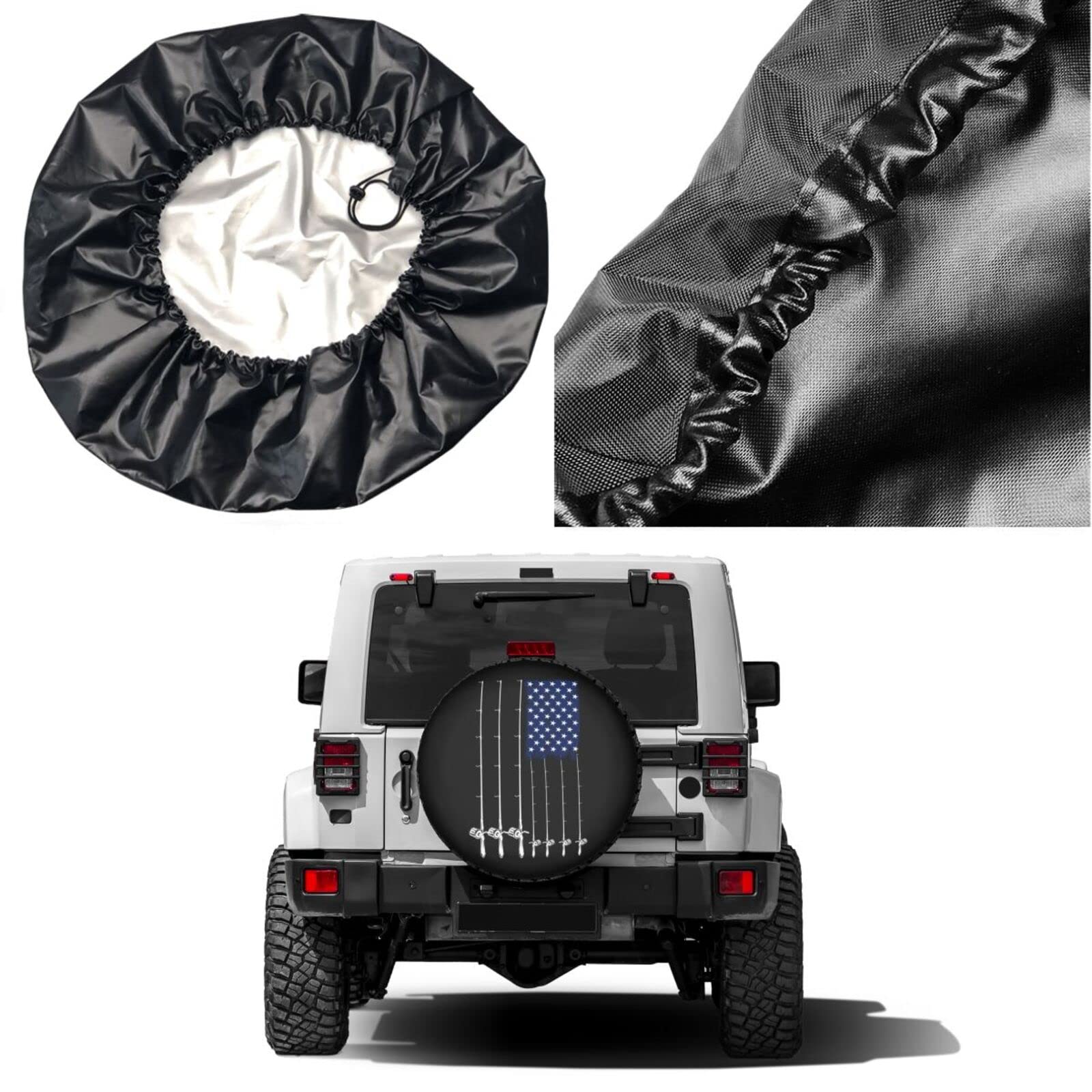 American Flag Spare Tire Cover - 17 Inch Dust-Proof Wheel Protector for Trailers, RVs & SUVs | Perfect for Road Trips, Camping & Outdoor Adventures