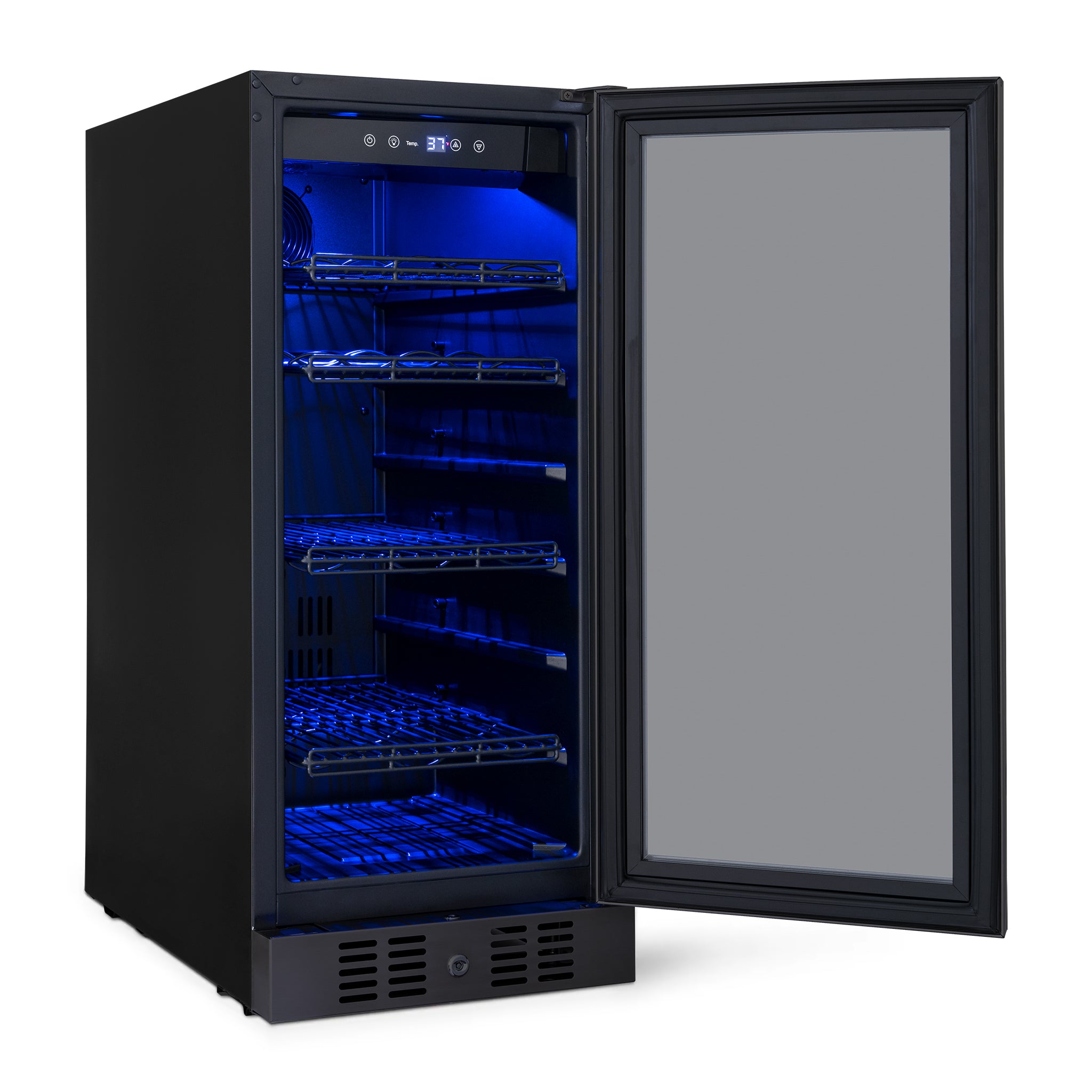 Newair® 80 Can 33 Bottle Built-In Black Beverage Refrigerator - Perfect for Home Bars, Office, and Party Drink Storage