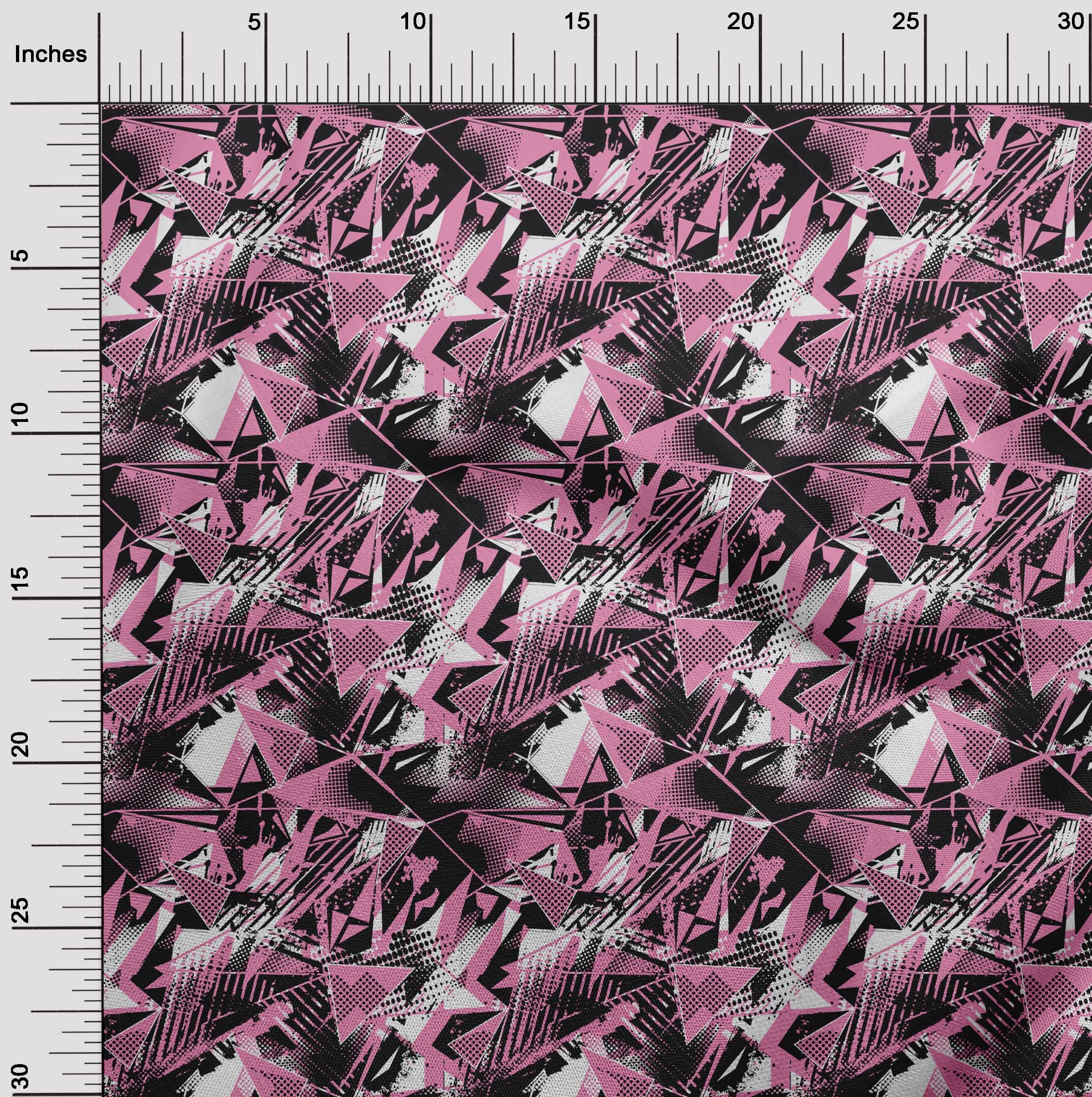 oneOone Polyester Spandex Black Abstract Printed Fabric - 56 Inch Wide for Sewing, Crafting & DIY Projects - Perfect for Dresses, Curtains & Home Decor