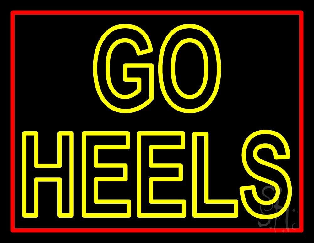 Yellow Go Heels LED Neon Sign 24x31 Inches - Black Square Cut Acrylic Backing with Dimmer - Bright Premium Indoor LED Neon Light for Store Decor, Bar, Salon, or Home Wall Art - Perfect for Retail Displays, Wedding Backdrops & Nightclub Lighting