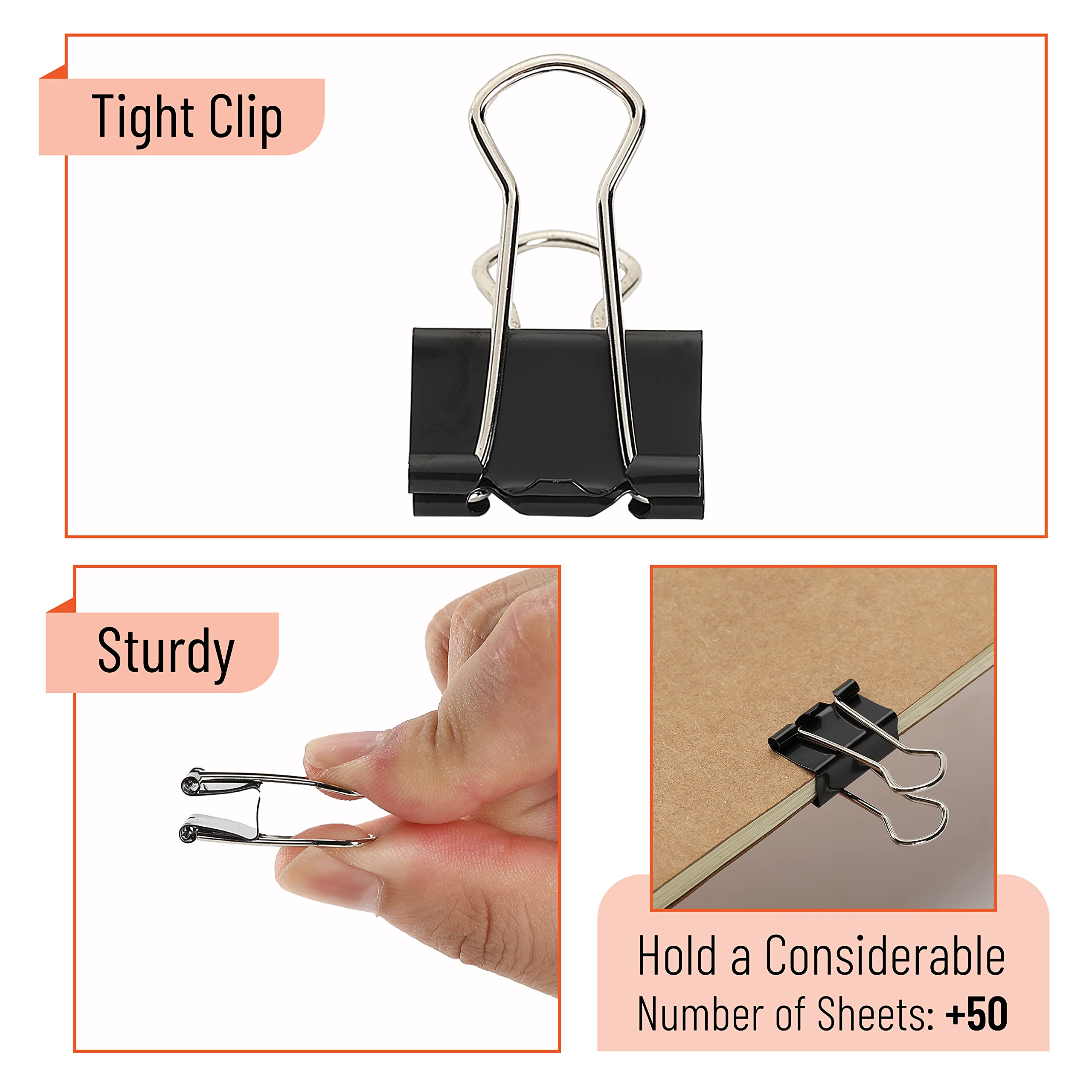 Mr. Pen Small Binder Clips 0.75 Inch, 50-Pack Black Mini Paper Clips for Office Documents, School Projects, Crafting & Organizing Papers