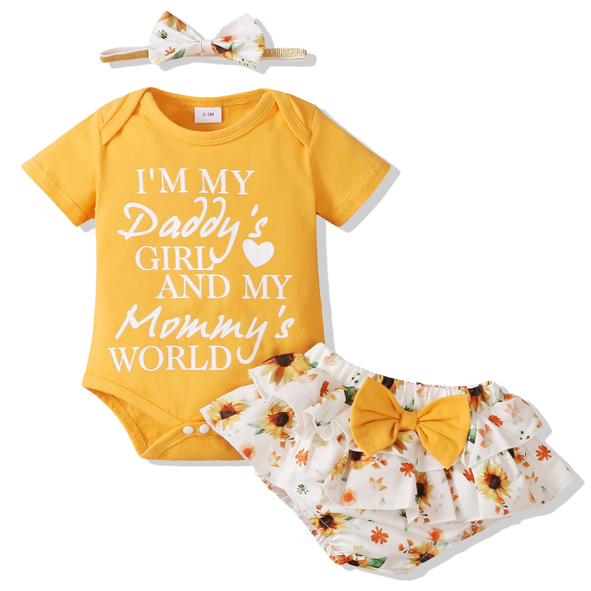 XUANHAO Baby Girl Clothes Set - Floral Romper Jumpsuit & Shorts Outfit for Newborn Infant | Summer Baby Outfits for Playtime & Photo Shoots