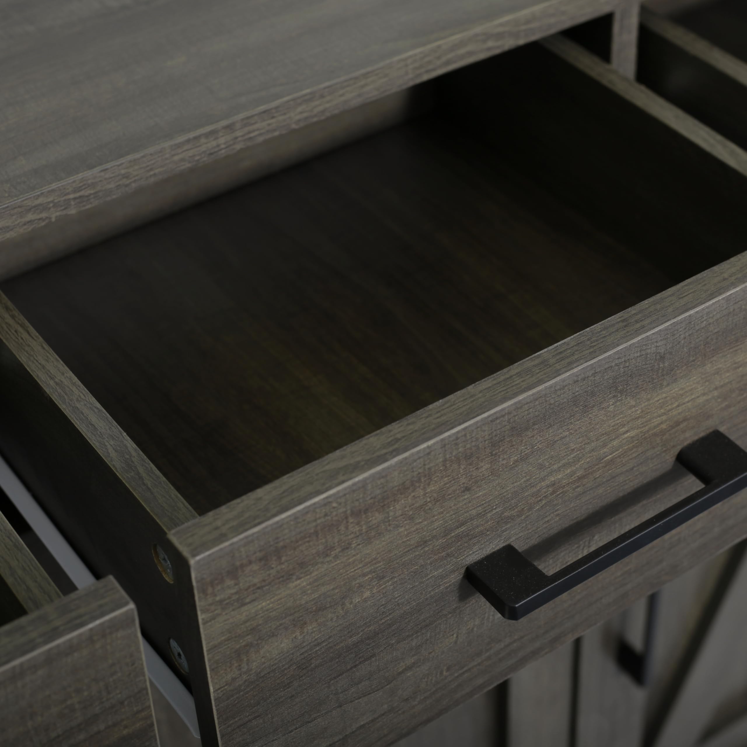 Mid-Century Modern TV Stand with Storage Cabinet - Dark Brown Entertainment Center Media Console for Living Room & Bedroom | Perfect for Flat Screen TVs & Home Theater Setup