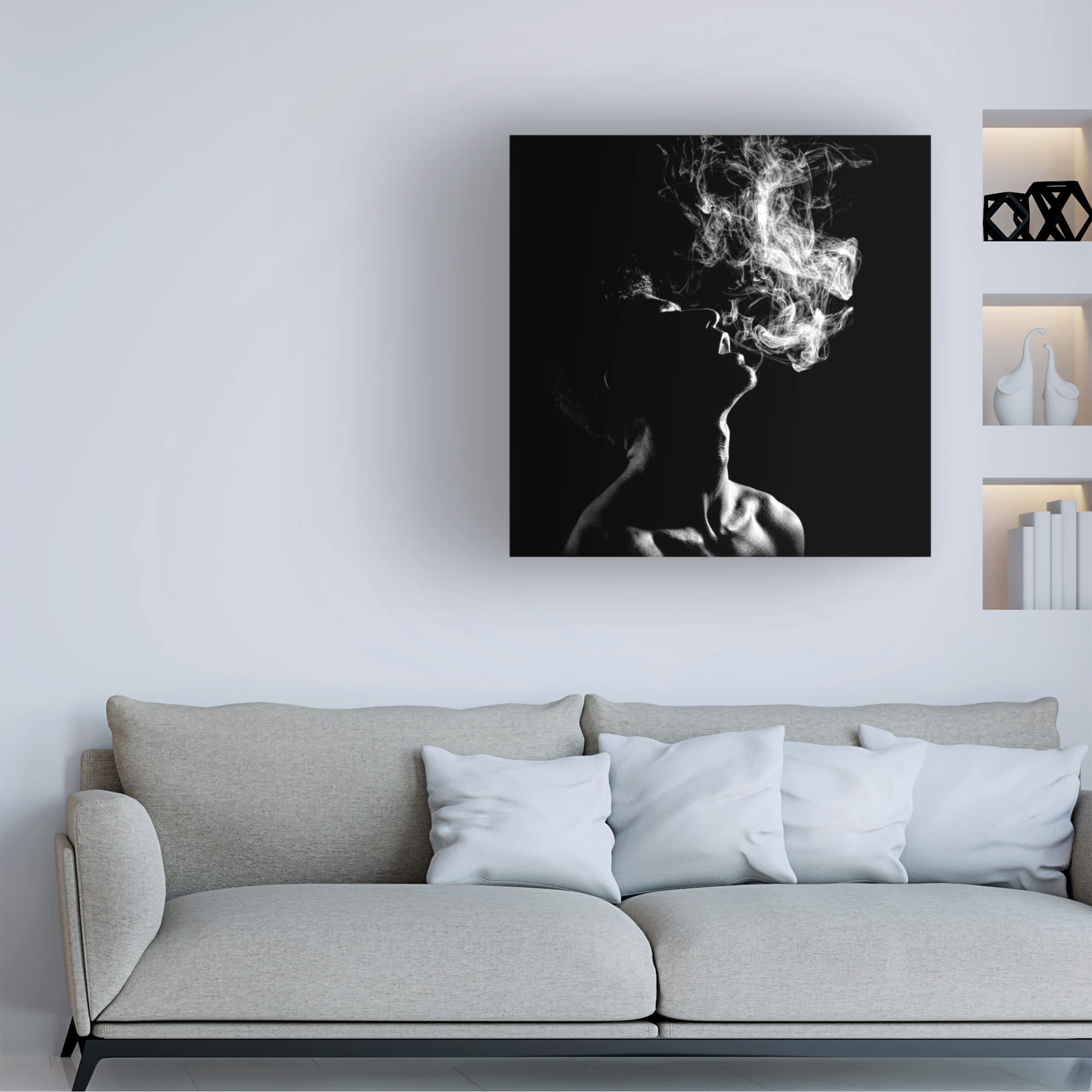 Trademark Fine Art 'Smoke' Canvas Wall Art Print by Paulo Medeiros - Modern Abstract Painting for Living Room, Bedroom & Office Decor
