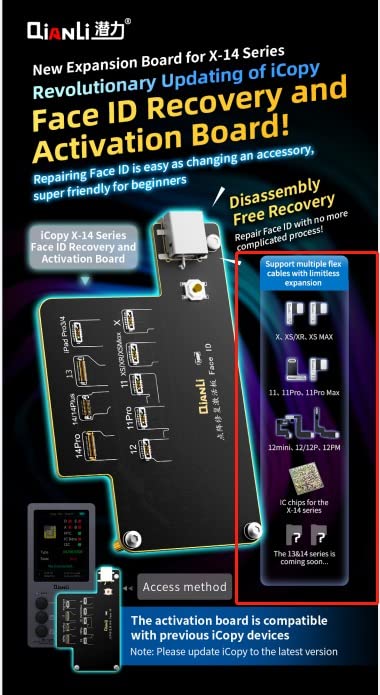 Qianli 3-in-1 iCopy Plus 2.2 iPhone EEPROM Programmer - Transfer Face ID, LCD, Vibrator for iPhone 7/8/X/11/12/13/14 | Battery & Lighting Board Repair Tool | Perfect for Phone Repair Shops & DIY Technicians