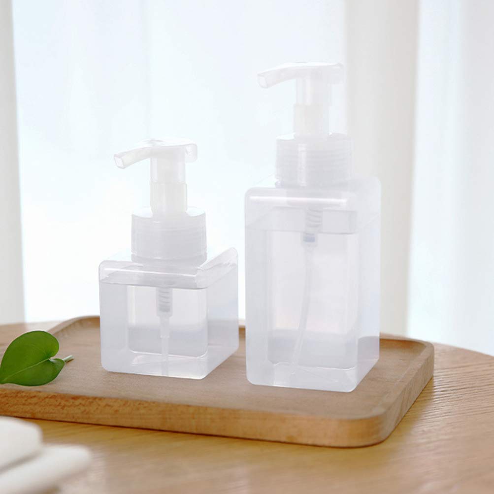 2-Pack Square Pump Dispenser Bottles - 8oz Liquid Soap Containers for Lotion, Body Wash, Shampoo & Cosmetics | Leakproof Travel Toiletry Bottles for Bathroom, Gym & Vacation Essentials