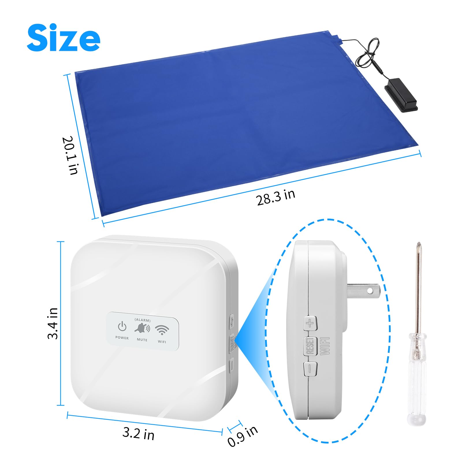 Briidea Elderly Fall Prevention System - Wireless Bed Alarm with 20