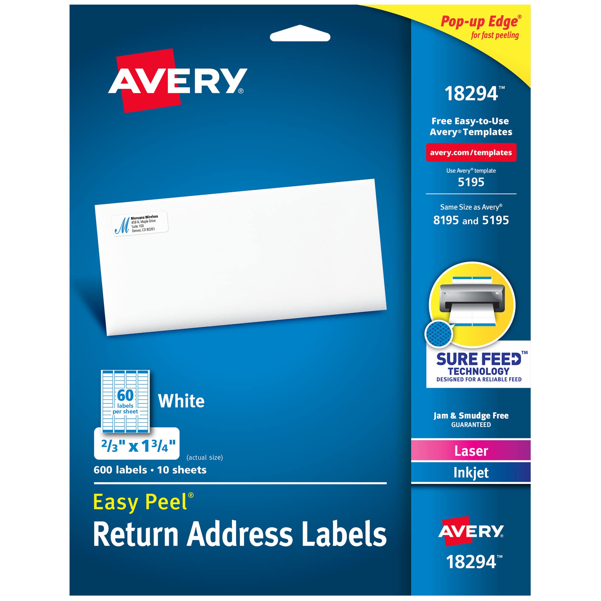 Avery Address Labels for Laser & Inkjet Printers - 1.5