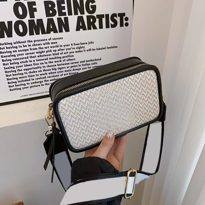 Straw Camera Bag - Eco-Friendly & Stylish Crossbody Bag for DSLR & Mirrorless Cameras - Perfect for Travel, Hiking & Outdoor Photography