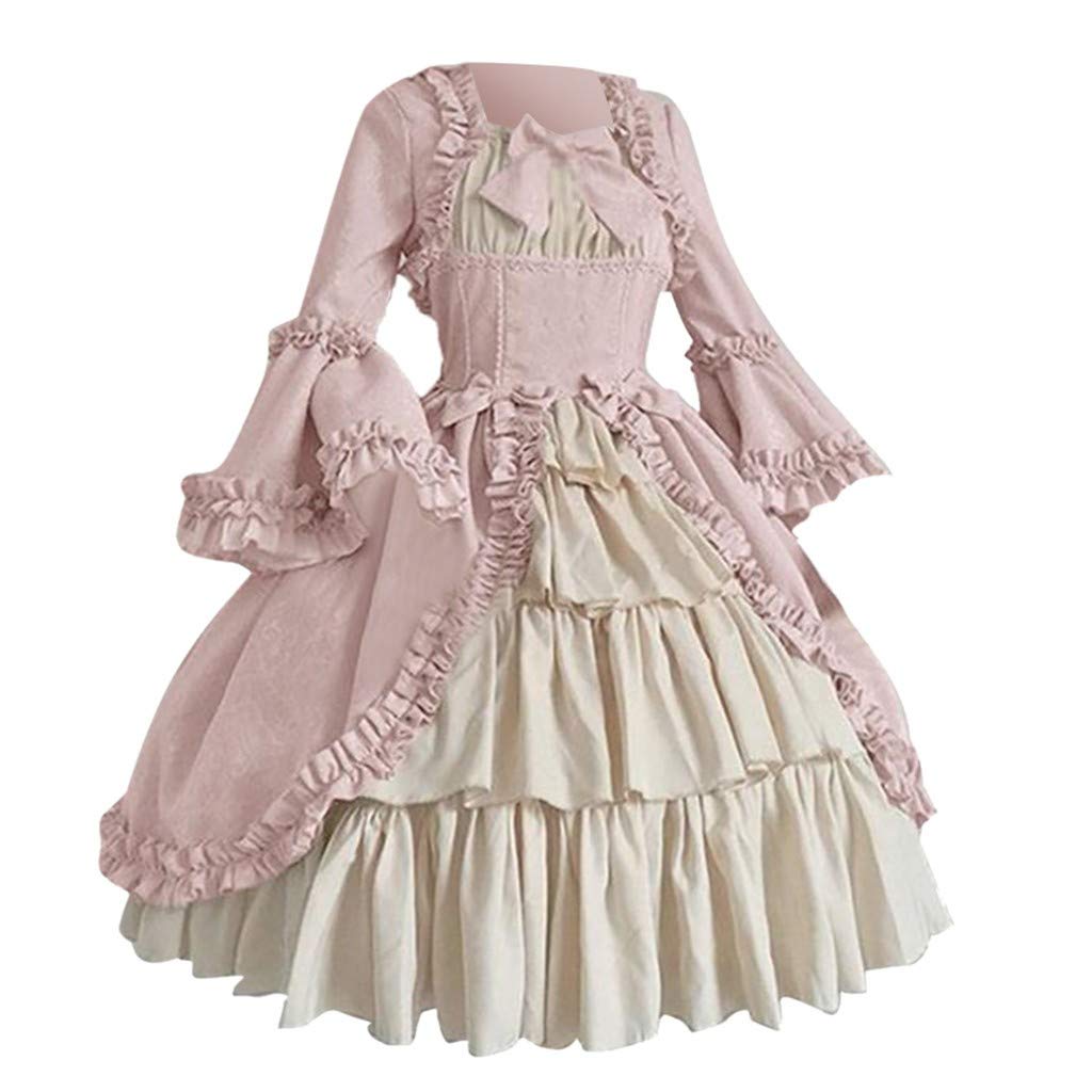 ZYNIC Women's Victorian Rococo Dress - Elegant White Renaissance Costume for Cosplay, Halloween, LARP & Historical Reenactment