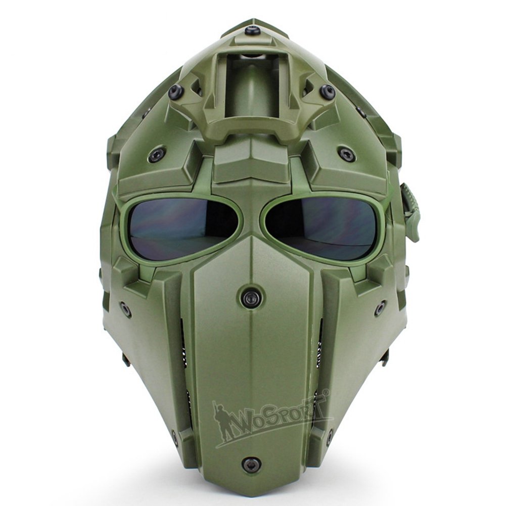 Tactical Airsoft Full Face Protection Helmet - Terminator Style Mask with Goggles for Military Simulation, Role-Playing, Hunting & Paintball Shooting | Perfect for Airsoft Battles, Cosplay & Outdoor Sports