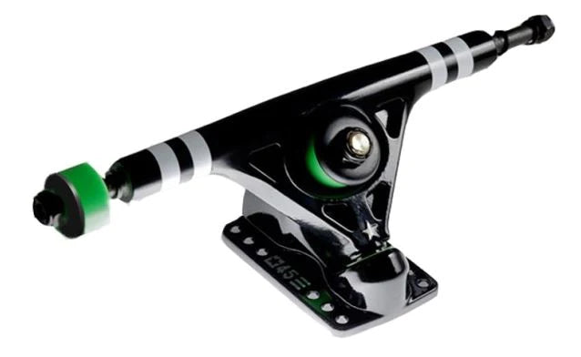 ABEC 11 Blackstar Skateboard Trucks 180mm 45/45 Degree - High Performance Black & White Pair for Street & Park Skateboarding