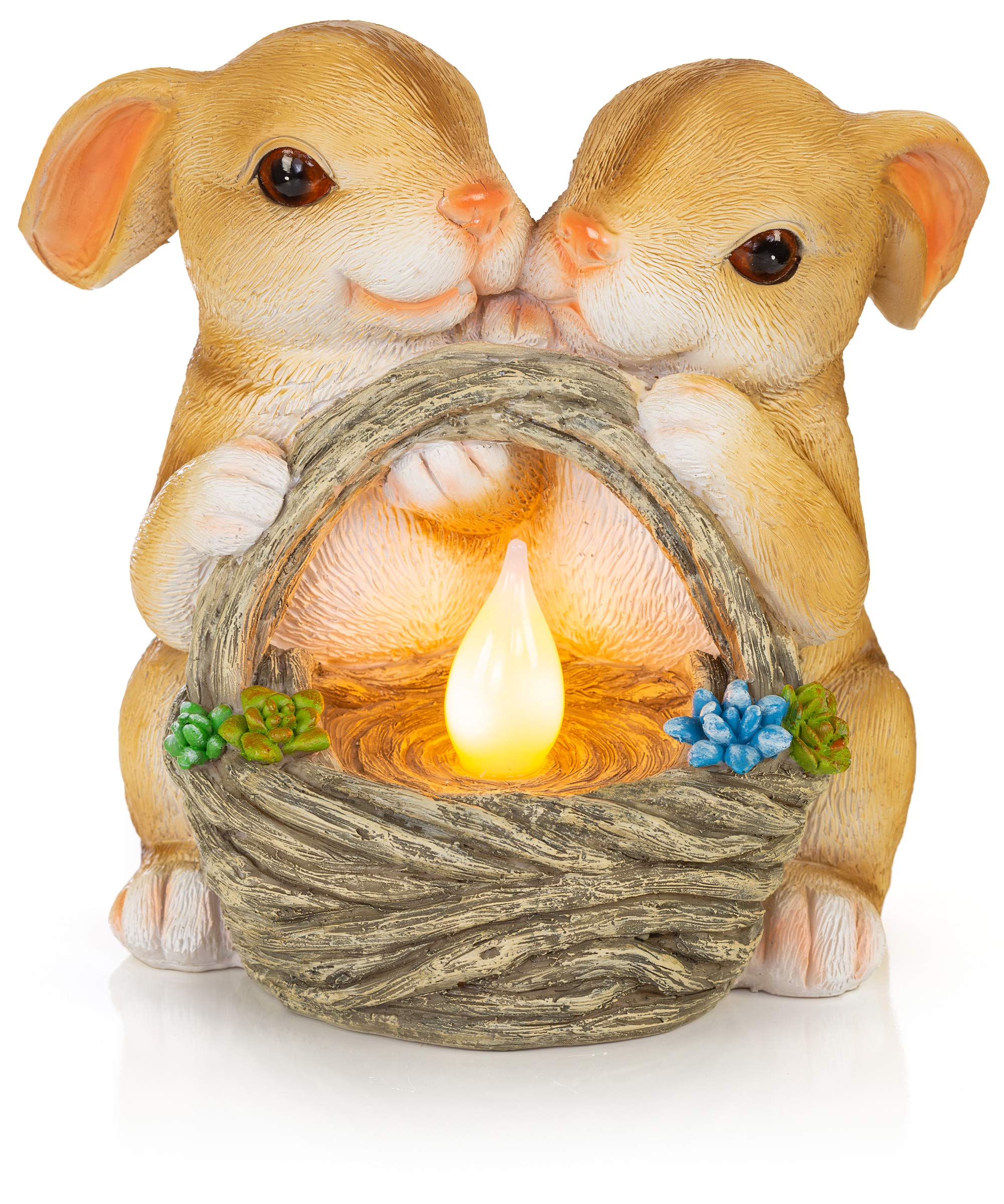 VP Home Solar Powered LED Bunny Rabbit Outdoor Light - Garden Decor Statue for Yard & Patio | Perfect for Lawn, Pathway, and Flower Bed Illumination