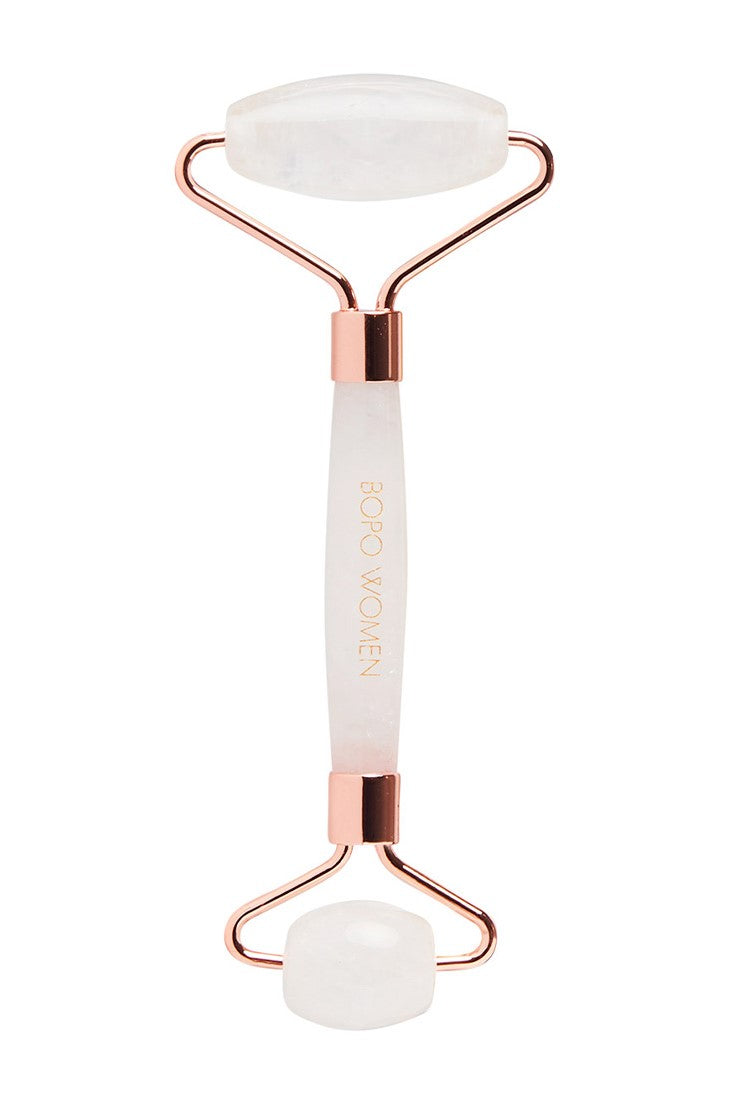 Natural Clear Quartz Facial Roller for Skin Care - Reduce Puffiness & Wrinkles - Perfect for Morning Routine & Spa Night
