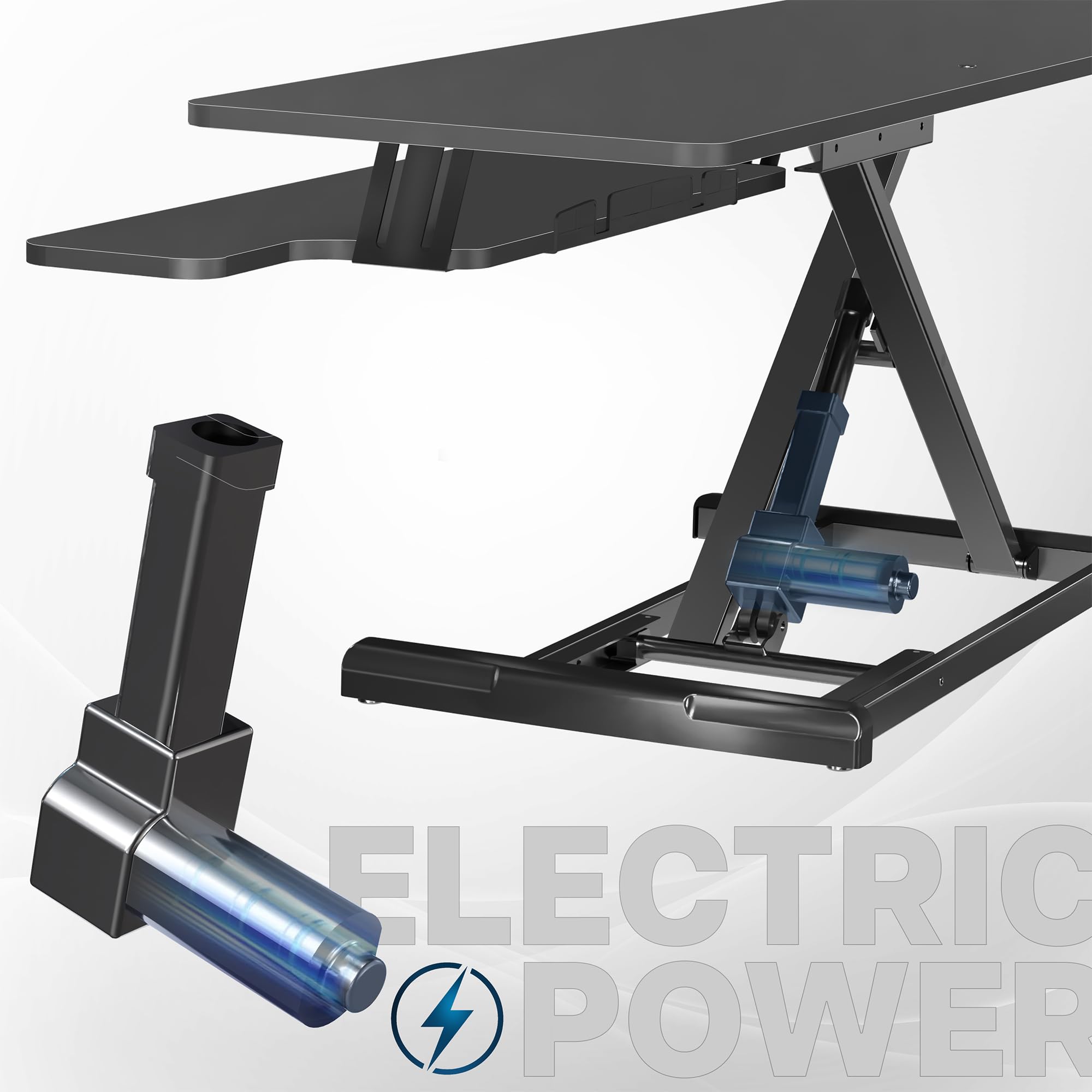 VIVO 36 Inch Electric Height Adjustable Standing Desk Converter - Sit Stand Dual Monitor & Laptop Workstation with Wide Keyboard Tray, Black (DESK-VE36B) - Perfect for Home Office, Gaming Setup & Ergonomic Workspace
