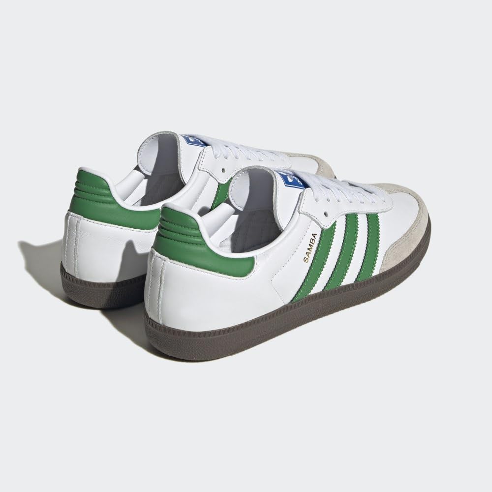 adidas Samba OG Men's Sneakers - White/Green Cloud Supplier Color - Size 9 US - Classic Casual Shoes for Everyday Wear & Street Style Fashion