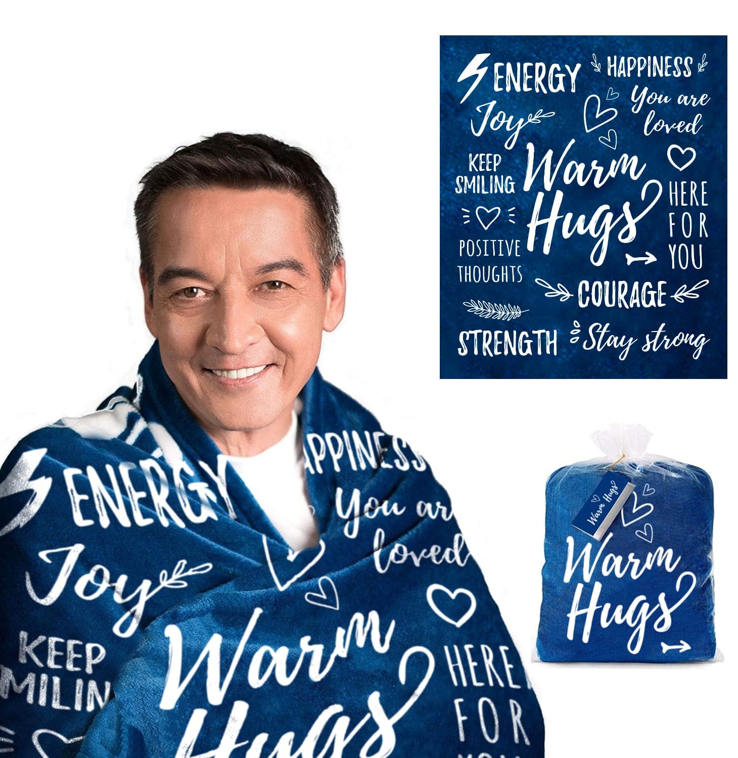 Healing Blanket for Men & Women - Ultra Soft Comfort Blanket with Inspirational Quotes - Perfect Get Well Soon Gift for Surgery Recovery, Chemotherapy Patients & Tough Times - 50