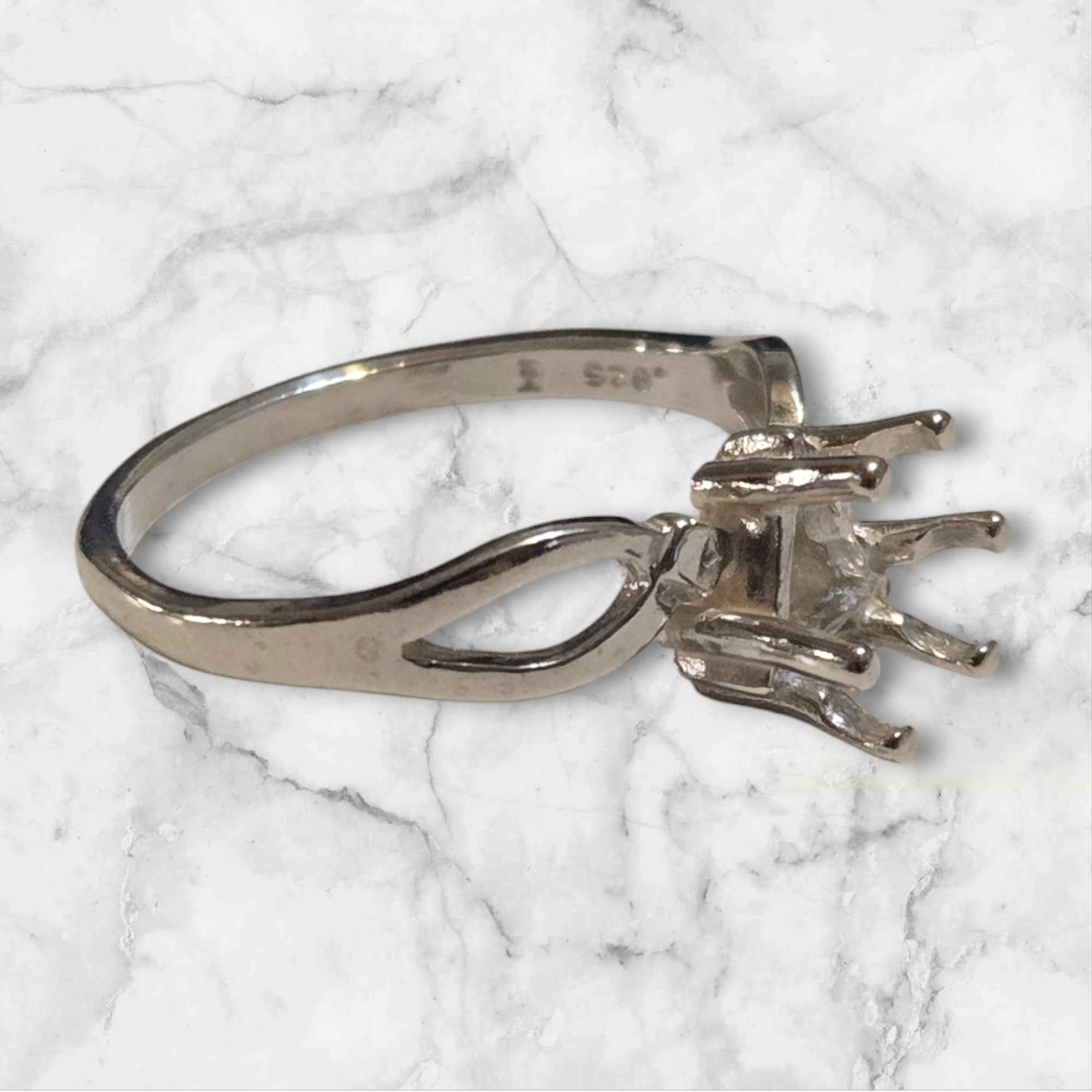 7-11mm Trillion Cut Vee Shank Sterling Silver or 14K Gold Blank Ring Setting - Size 7 (Pre-Notched) for Jewelry Making & Engagement Ring Designs | Perfect for DIY Crafting, Wedding Bands & Custom Jewelry Creations
