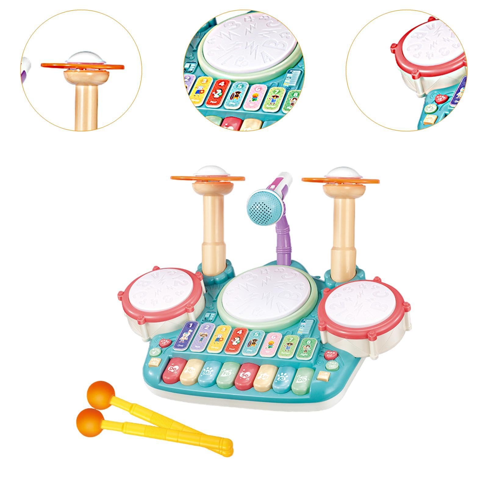 Harilla Kids Drum Toy Set - Musical Instrument for Toddlers & Beginners, Educational Learning Toy for Babies & Children - Perfect for Playtime, Music Lessons & Early Childhood Development (Blue)