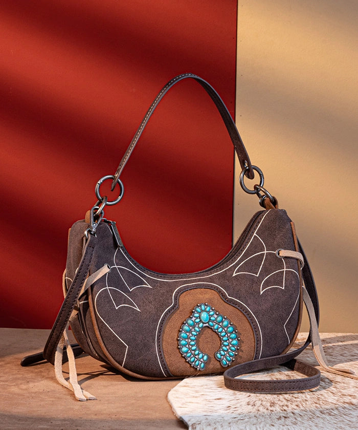 Montana West Concho Luna Crossbody Bag for Women - Stylish Leather Purse with Adjustable Strap, Perfect for Daily Use, Travel & Shopping