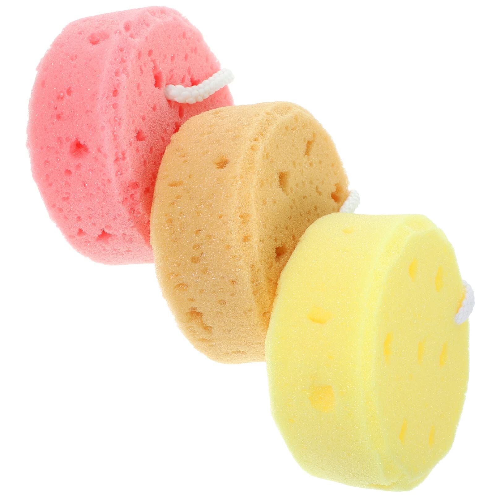 Beaupretty 3-Pack Natural Bath Sponges - Soft Honeycomb Shower Sponges for Exfoliating & Cleansing | Gentle Body Wash Scrubbers for Women, Men & Kids | Perfect for Spa, Shower & Sensitive Skin Care