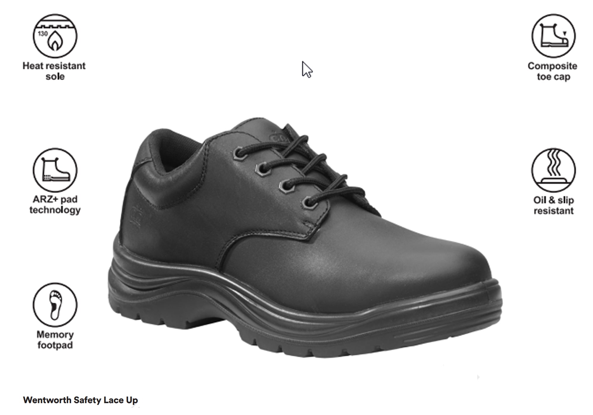 KingGee Men's Slip Resistant Safety Leather Work Shoes - Non-Slip Steel Toe Work Boots for Construction, Warehouse & Industrial Use