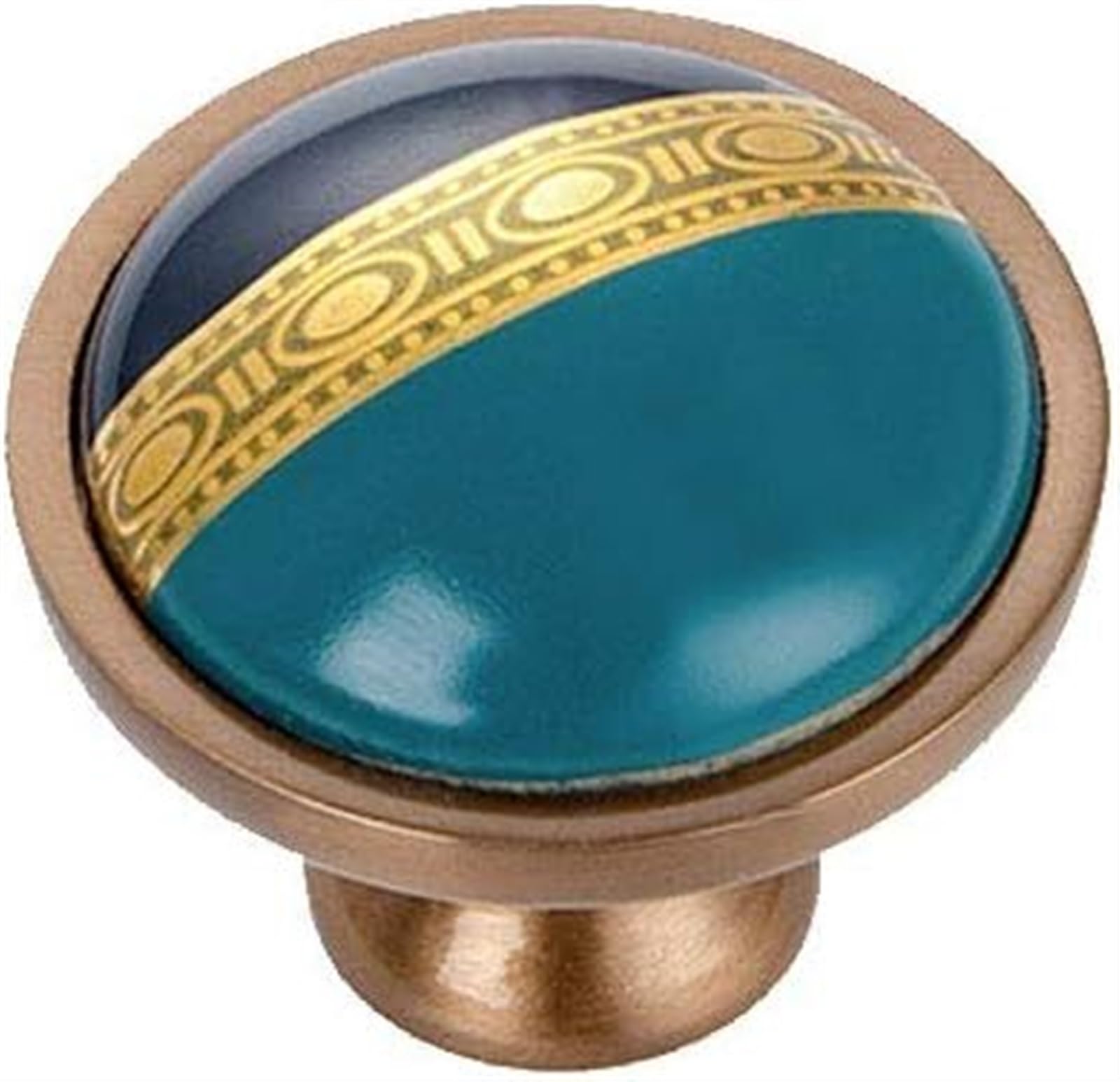Gold Brass Cabinet Knobs & Drawer Pull Handles - Vintage Ceramic Furniture Hardware for Bedroom, Kitchen & Home Decor - Single Hole Installation - Perfect for Dressers, Cabinets & DIY Furniture Upgrades